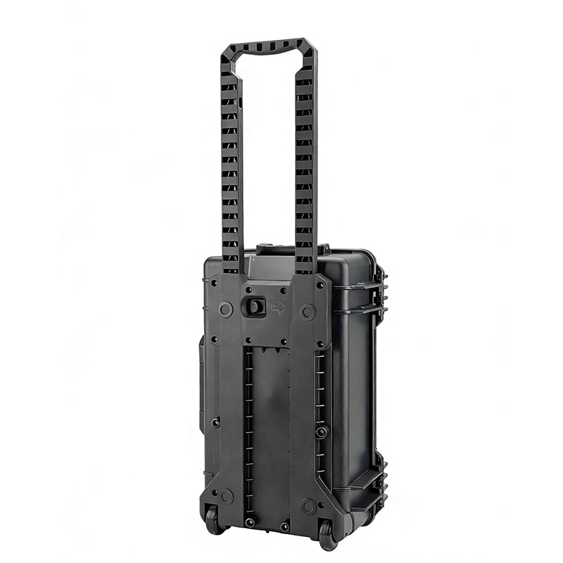 Boîte rigide mobile avec tige de traction à poulie