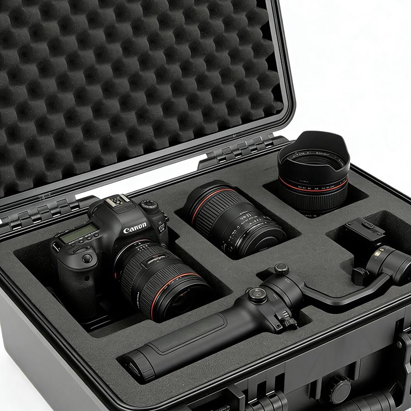 Mallette d'équipement en plastique avec mousse